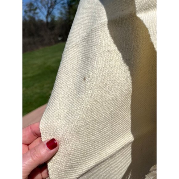 Vtg 1970’s Les Tissages Kasimir Scarf Beige 100% Laine/Wool Hand Written Label - Picture 5 of 9